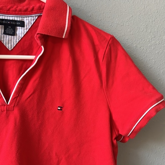 Tommy Hilfiger Red Polo with White Accents - Picture 3 of 4